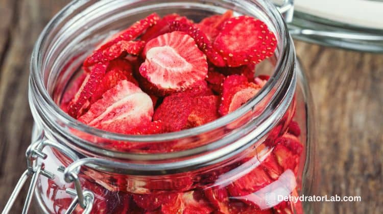 Dehydrated Strawberries in Jar