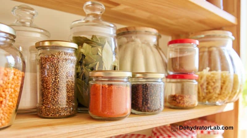 Dehydrated Foods in Jars in Pantry