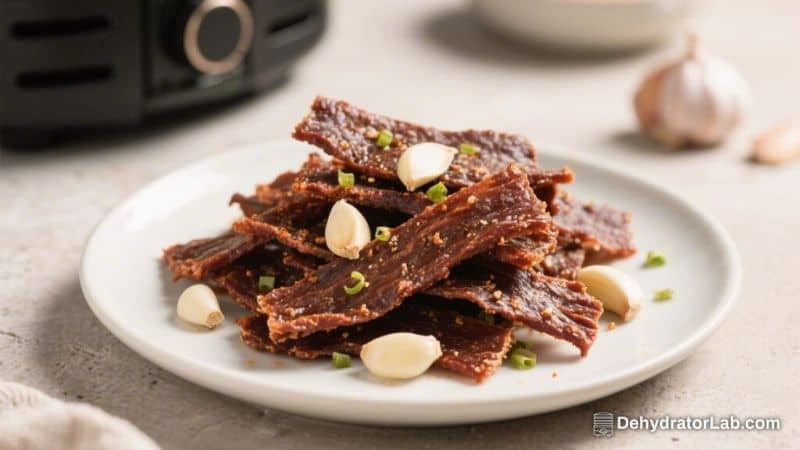 Air Fryer Garlic Beef Jerky – Savory, Tender, and Fast
