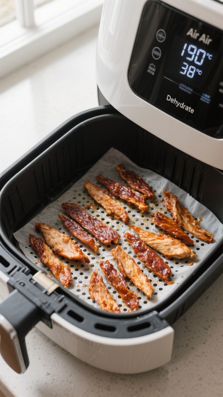 Cooking process: Overhead shot of an air fryer basket loaded in a single, non-overlapping layer with