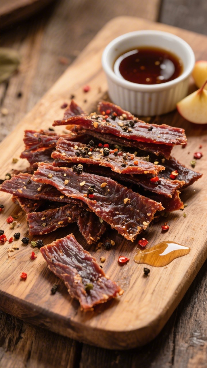 Tasty top view final presentation: Overhead shot of a rustic wooden board piled with finished veniso