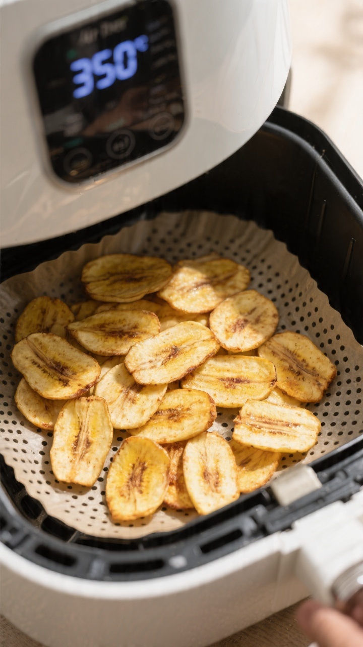 Cooking process: Air fryer basket pulled open mid-cook showing a single, non-overlapping layer of ev