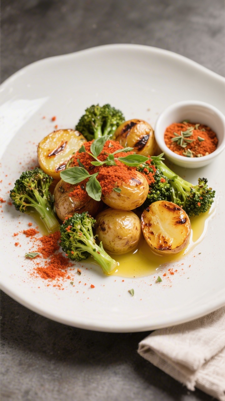 Final dish presentation: Restaurant-quality plated “Italian blend” tomato seasoning moment—gol