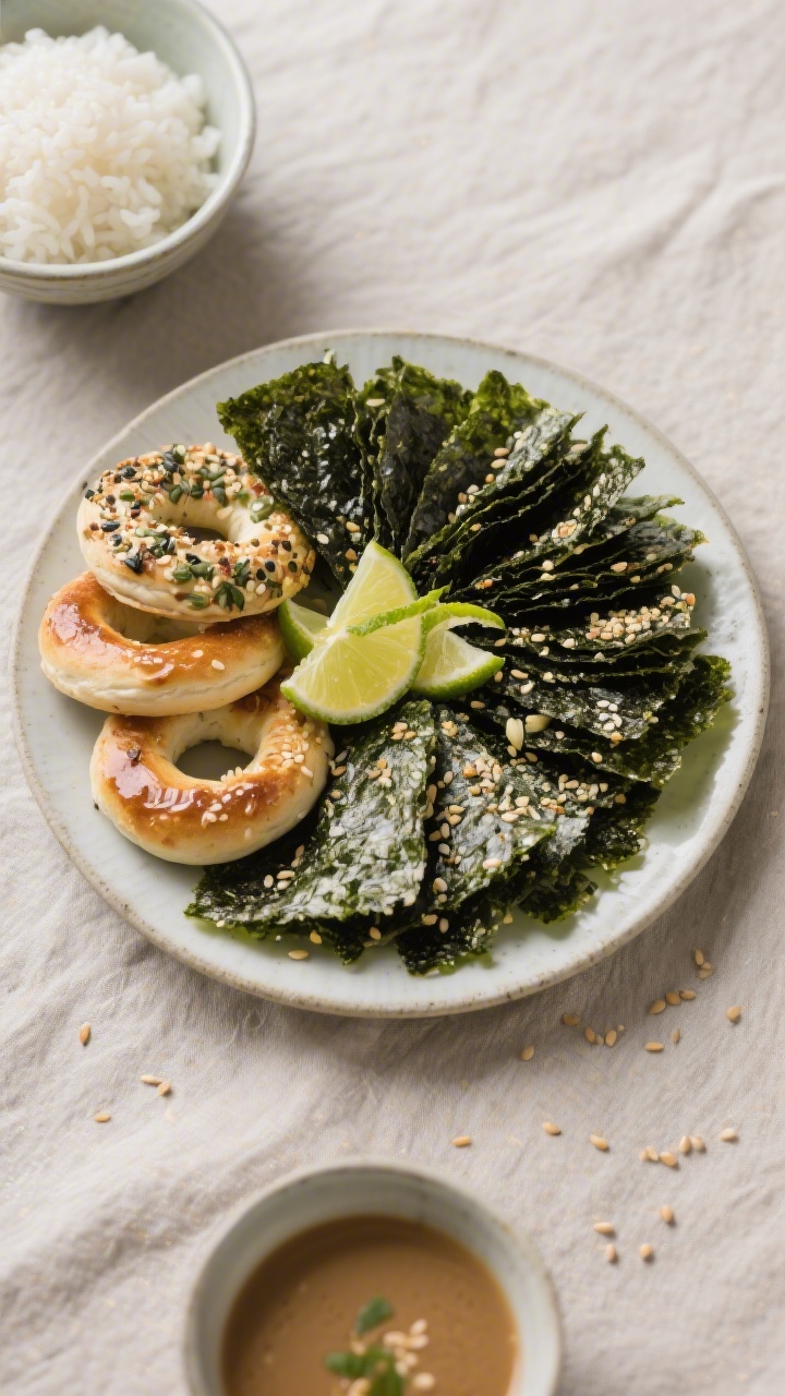 Tasty top view (final presentation): Overhead shot of an elegant serving plate piled with assorted s