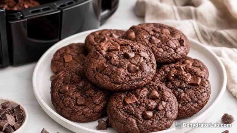 Air Fryer Double Chocolate Cookies – Crispy Edges, Fudgy Centers