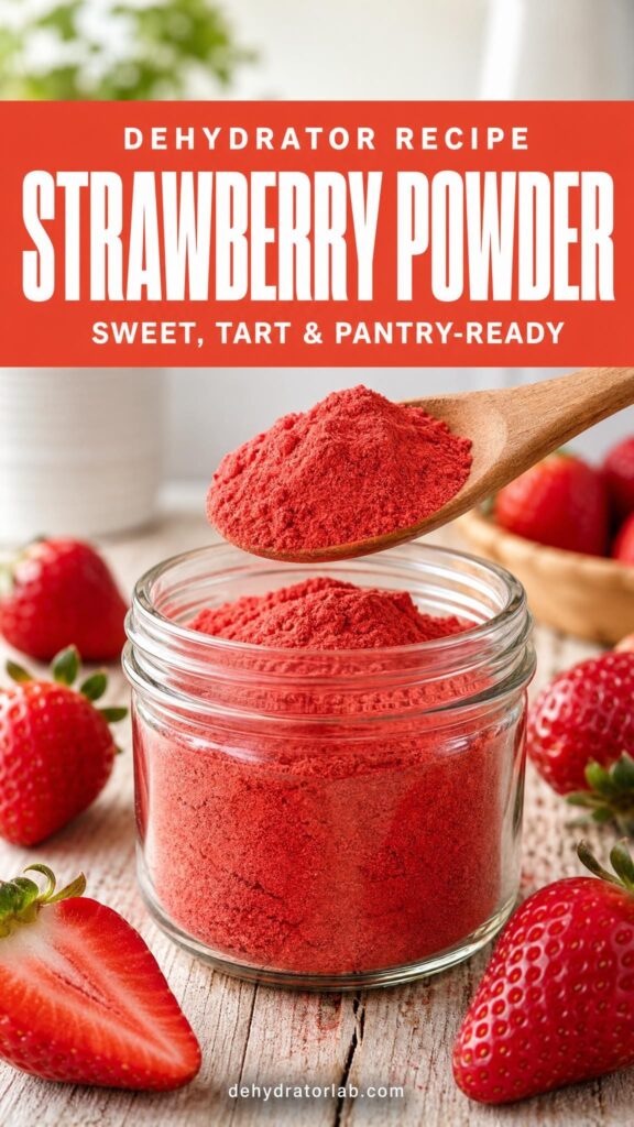 Vertical pin for dehydrated strawberry powder recipe