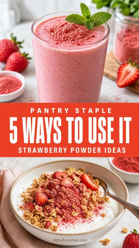 Ways to use dehydrated strawberry powder in smoothies and baking