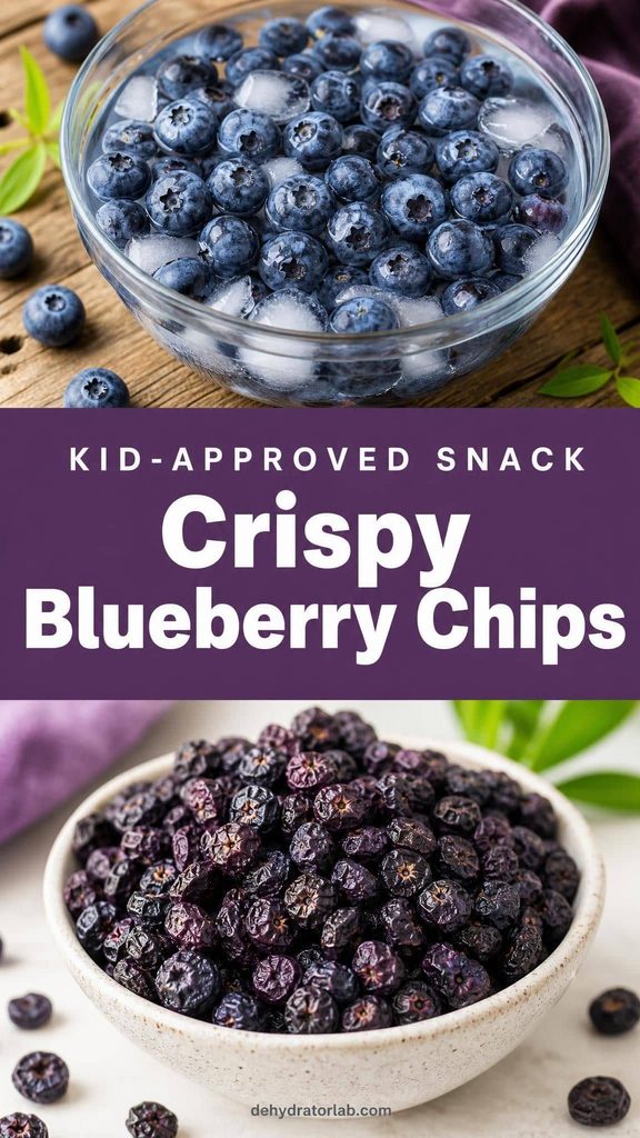 crispy dehydrated blueberry chips