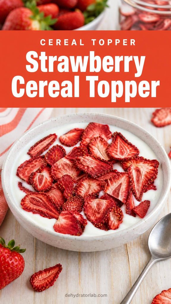 crunchy dried strawberry cereal topper
