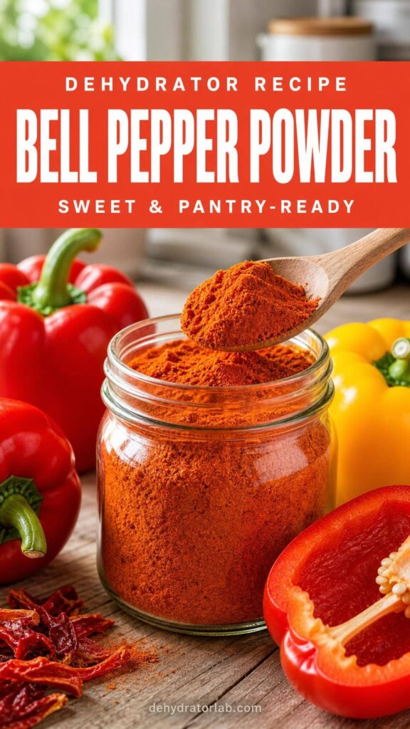 Vertical pin for dehydrated bell pepper powder recipe