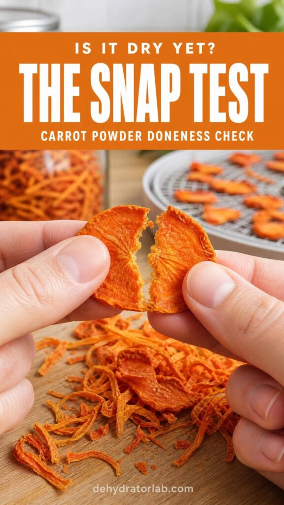 How to tell dried carrots are ready to grind into powder