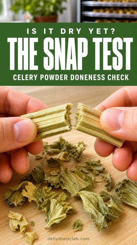 How to tell dried celery is ready to grind into powder