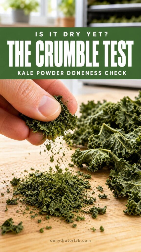 How to tell dried kale is ready to grind into powder