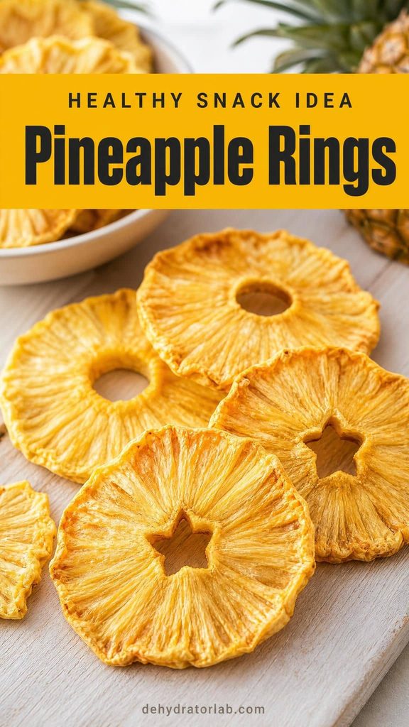 dehydrated pineapple rings cut into fun shapes for kids