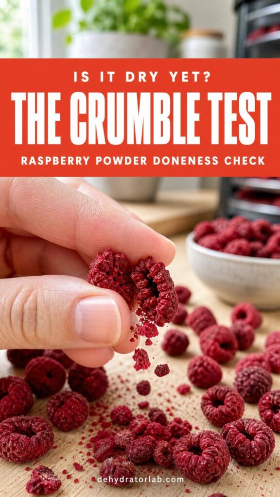 How to tell dried raspberries are ready to grind into powder