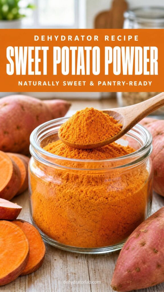 Vertical pin for dehydrated sweet potato powder recipe