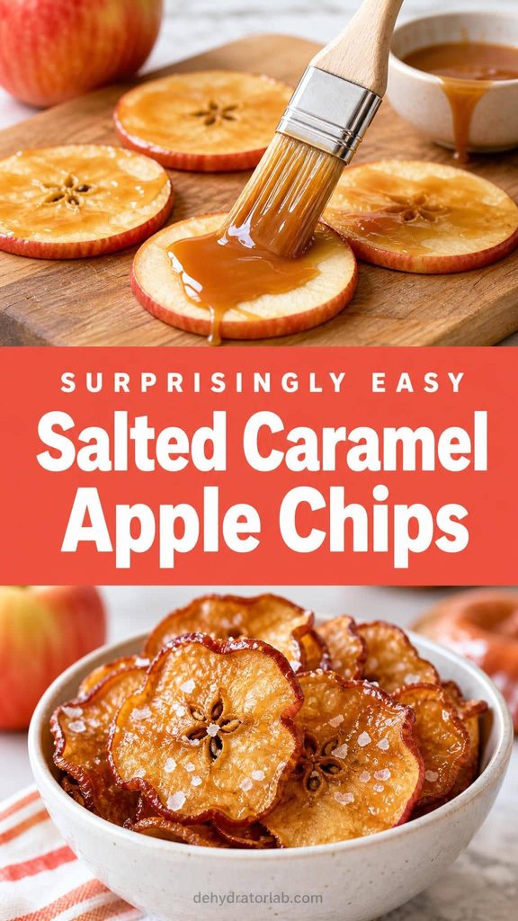 salted caramel dehydrated apple chips