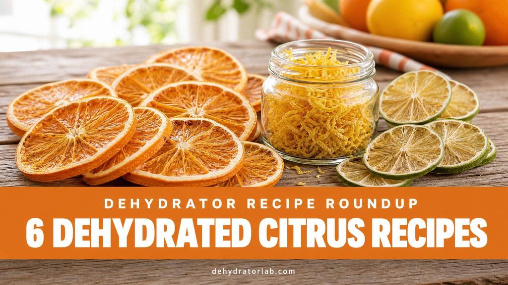 Dried orange wheels, lemon zest, and lime wheels arranged together