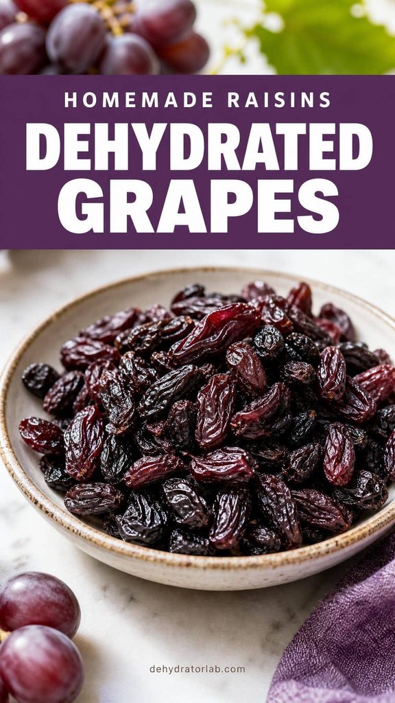 A small dish of homemade raisins made from dried grapes