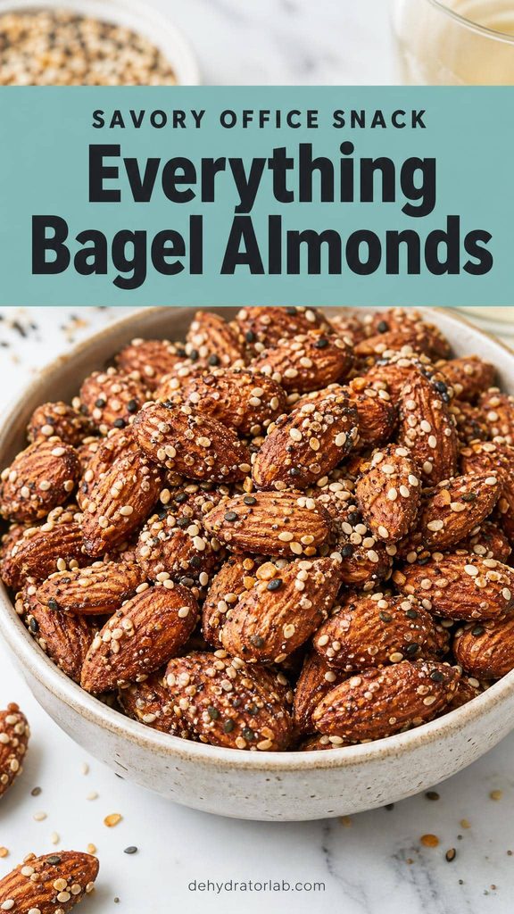 Everything bagel seasoned activated almonds in a small bowl