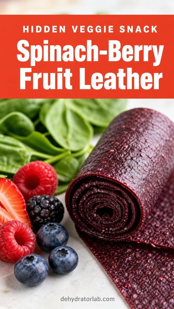 spinach-mixed berry fruit leather