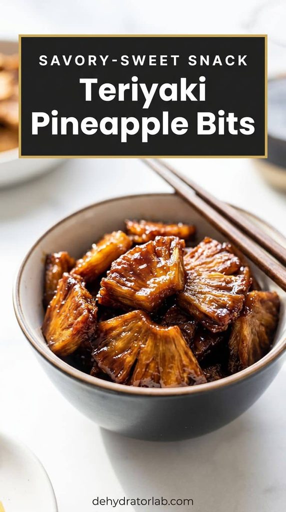 teriyaki-glazed dehydrated pineapple bits