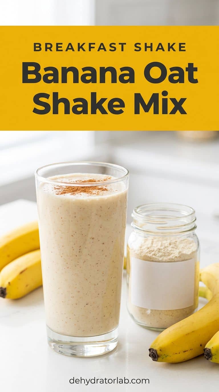 Banana oat breakfast shake made from homemade banana powder mix