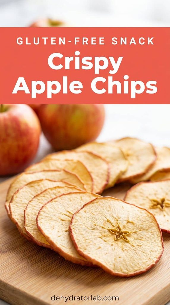Crispy dehydrated apple chip rounds in a glass jar