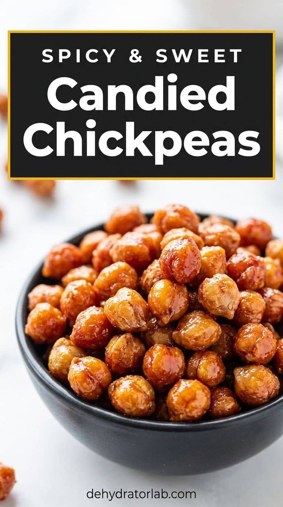 Glossy honey and chili-glazed chickpeas in a small bowl
