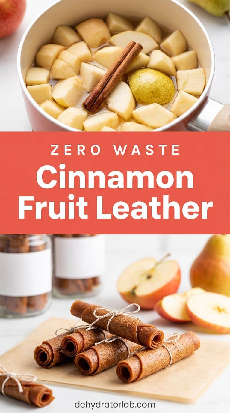 Cinnamon apple and pear fruit leather rolls on parchment