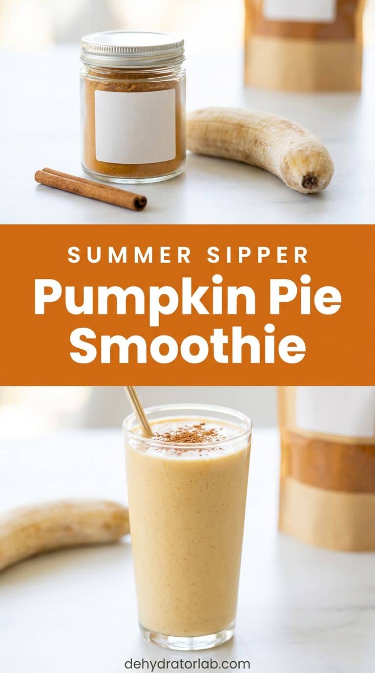 Glass of pumpkin pie smoothie with pumpkin powder and a banana